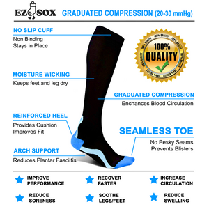 Compression Socks-Black/Blue (Final Sale)