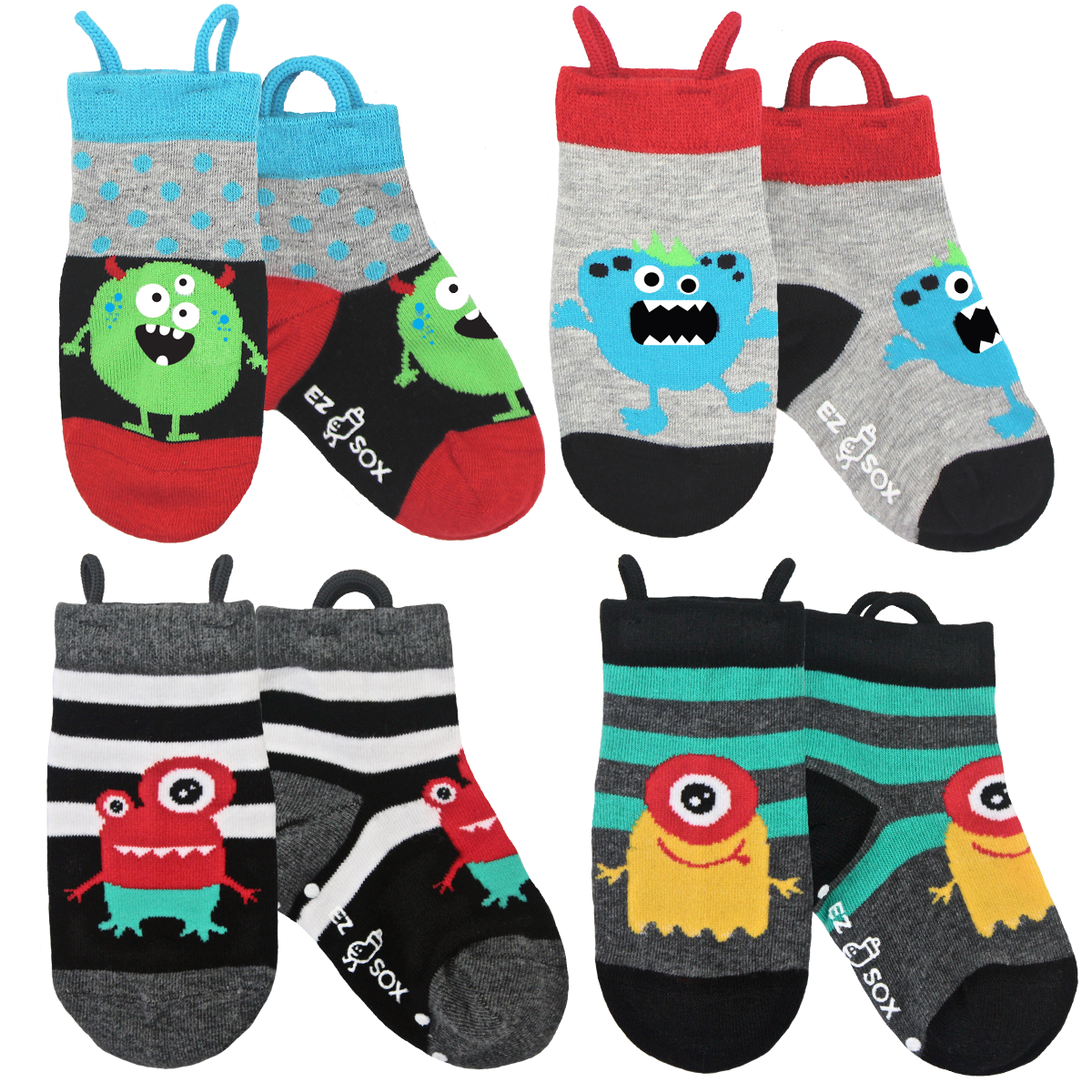 Little Monsters Non-Skid Kids Socks